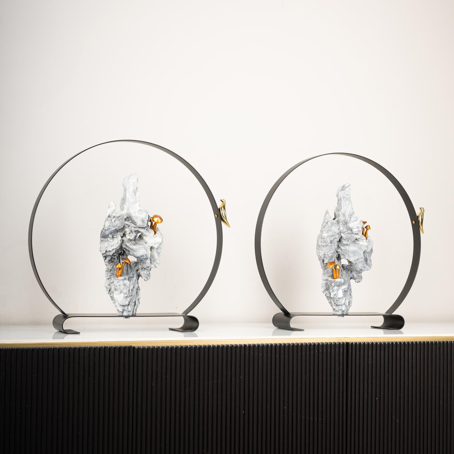 Summit Serenity Metal & Resin Sculpture – Set of 2