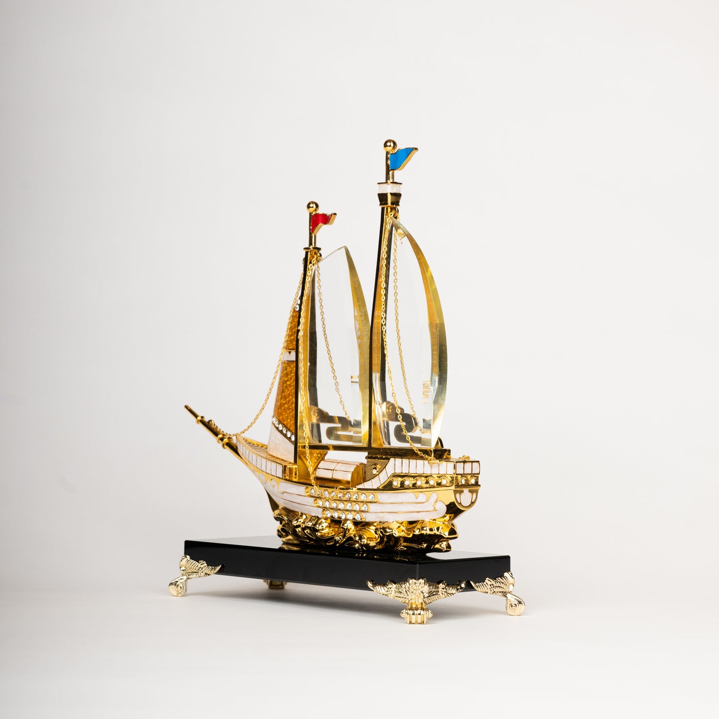 Royal Crystal Sailboat Showpiece