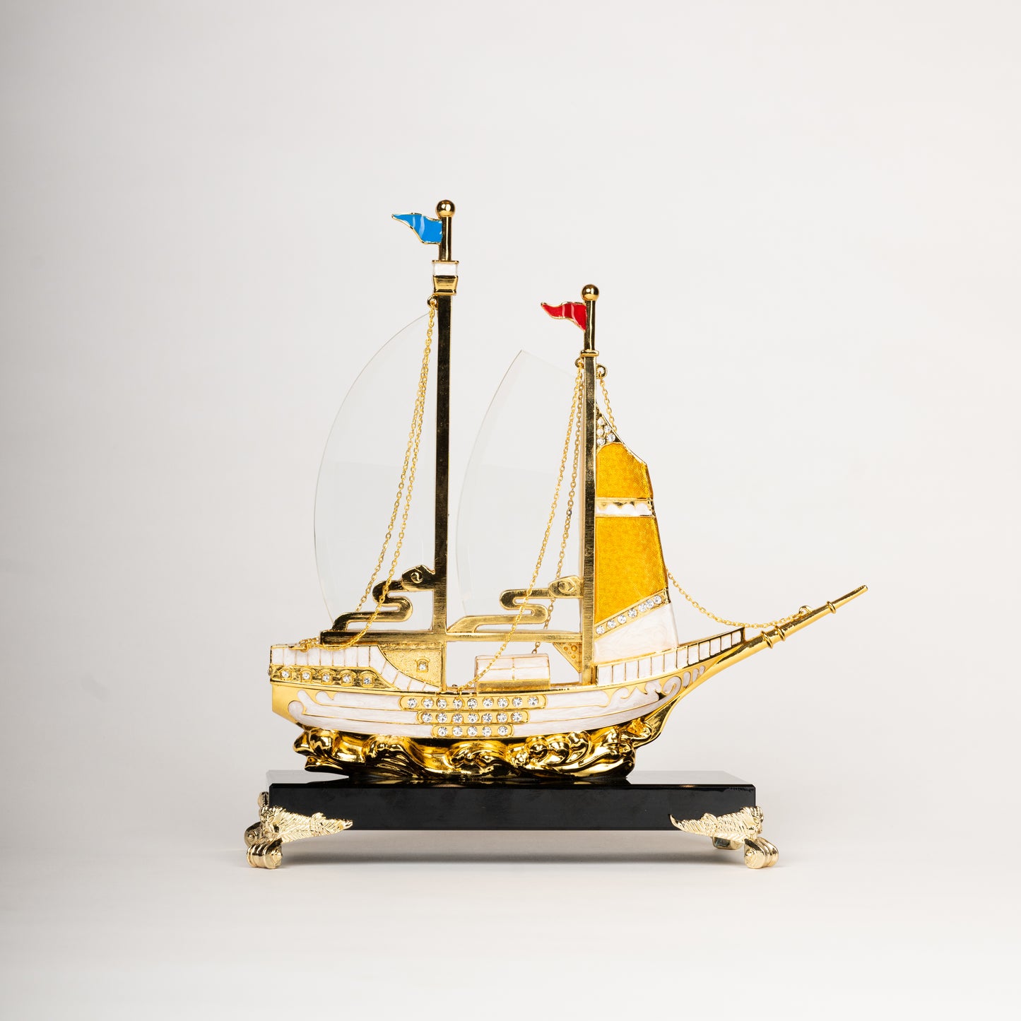 Royal Crystal Sailboat Showpiece