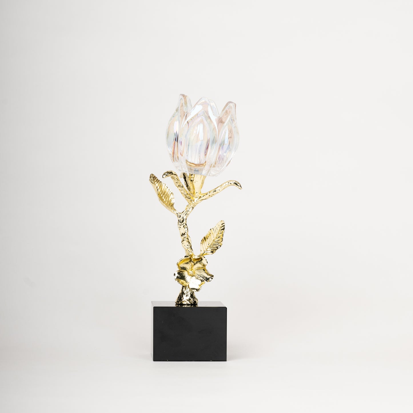 Crystal Bloom Elegance – Gold-Plated Decorative Flower