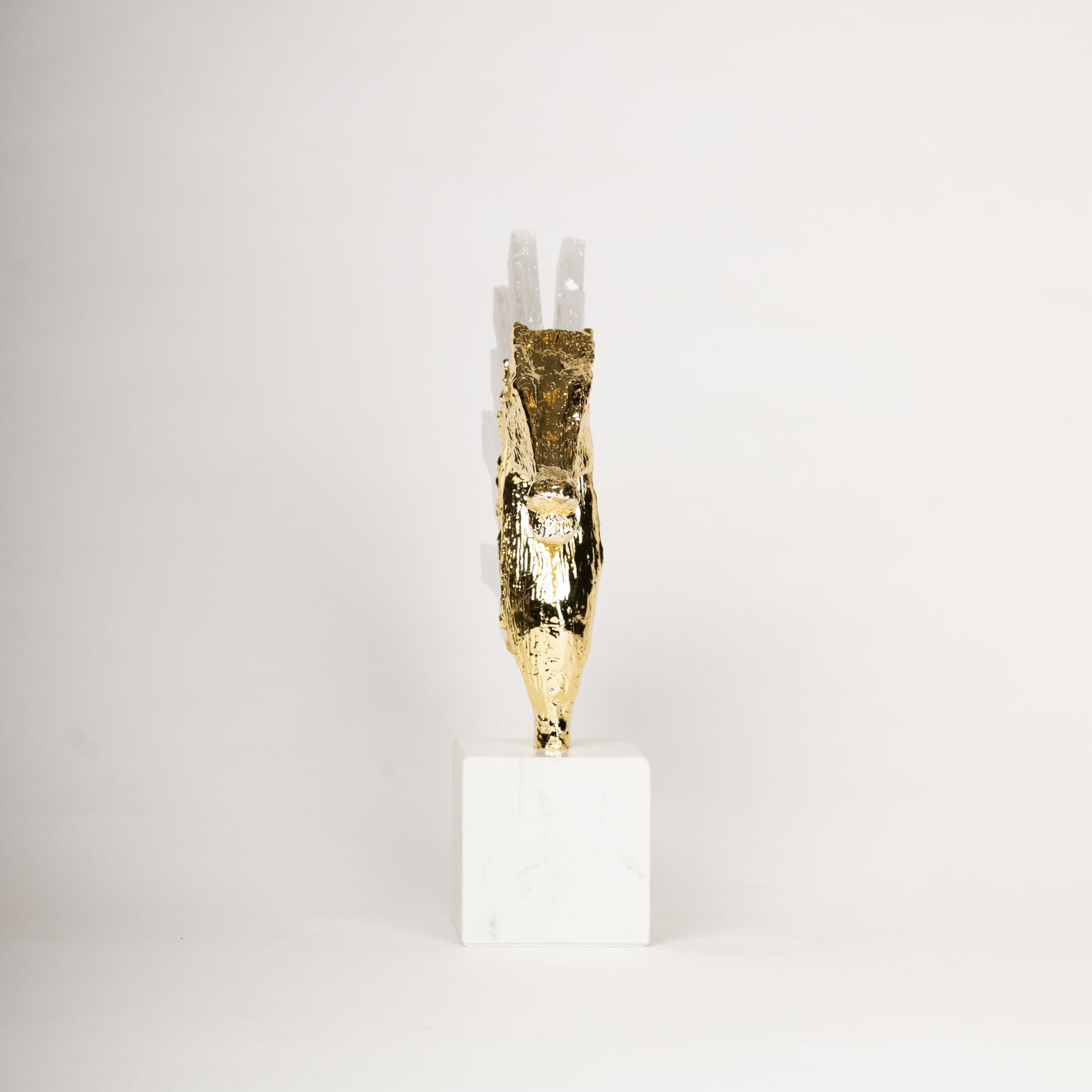 Regal Gold & White Horse Head Sculpture
