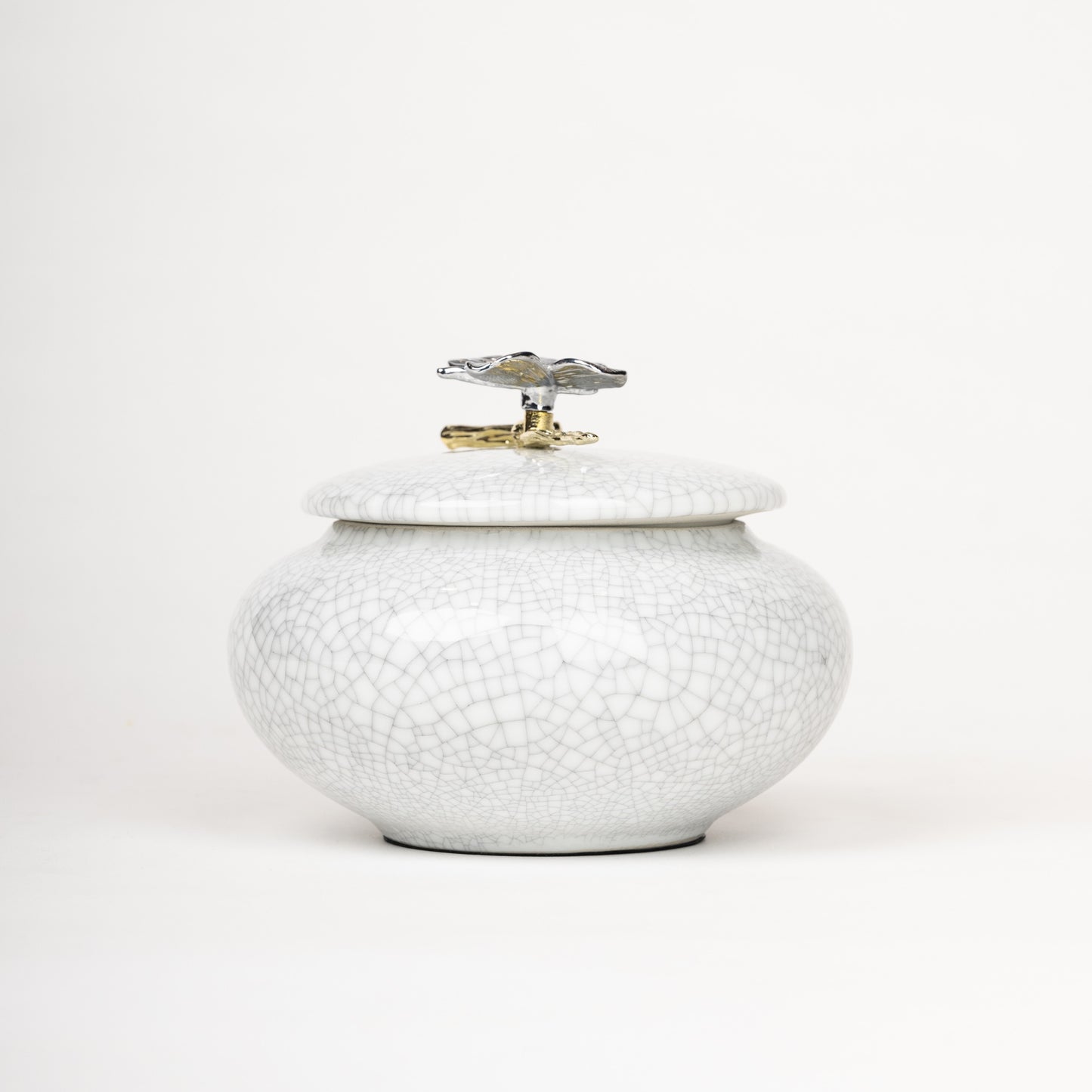 Textured Ceramic Jar Set with Dragonfly Lid