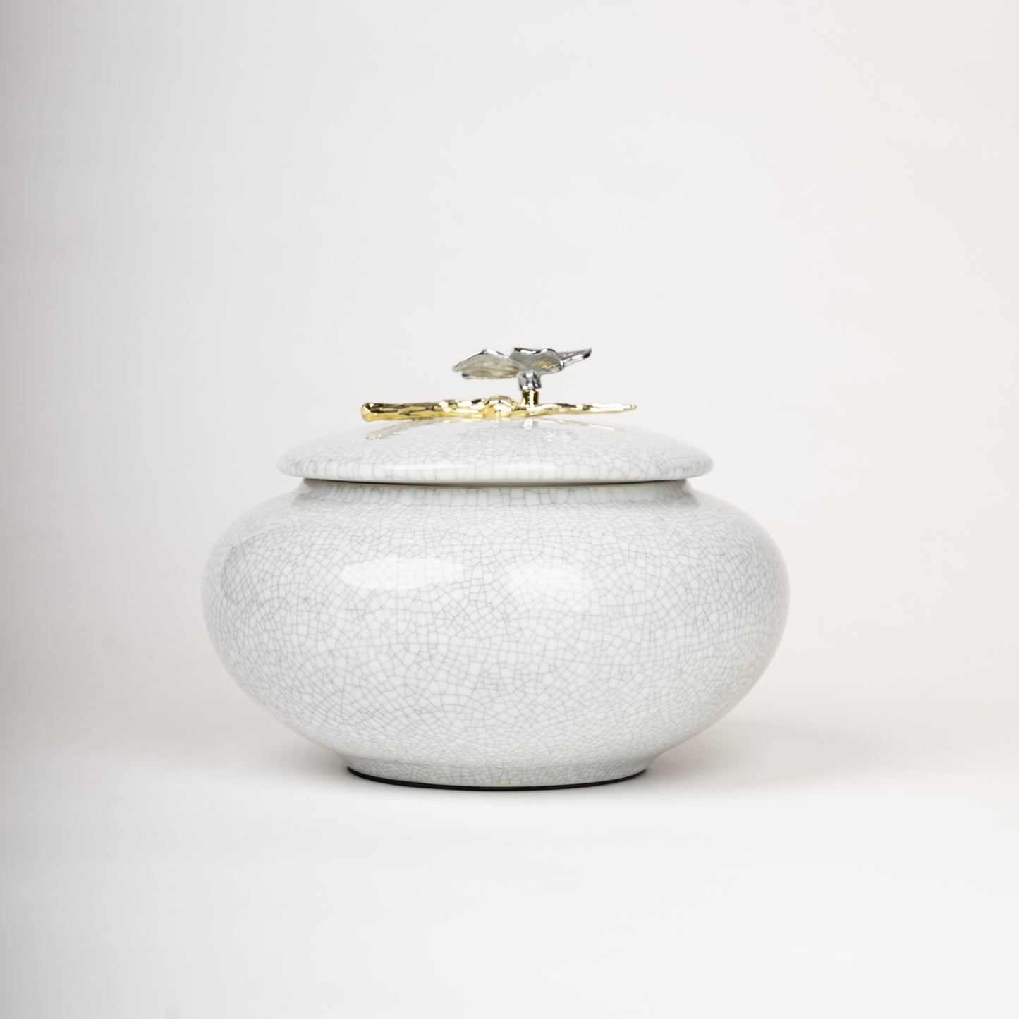 Textured Ceramic Jar Set with Dragonfly Lid