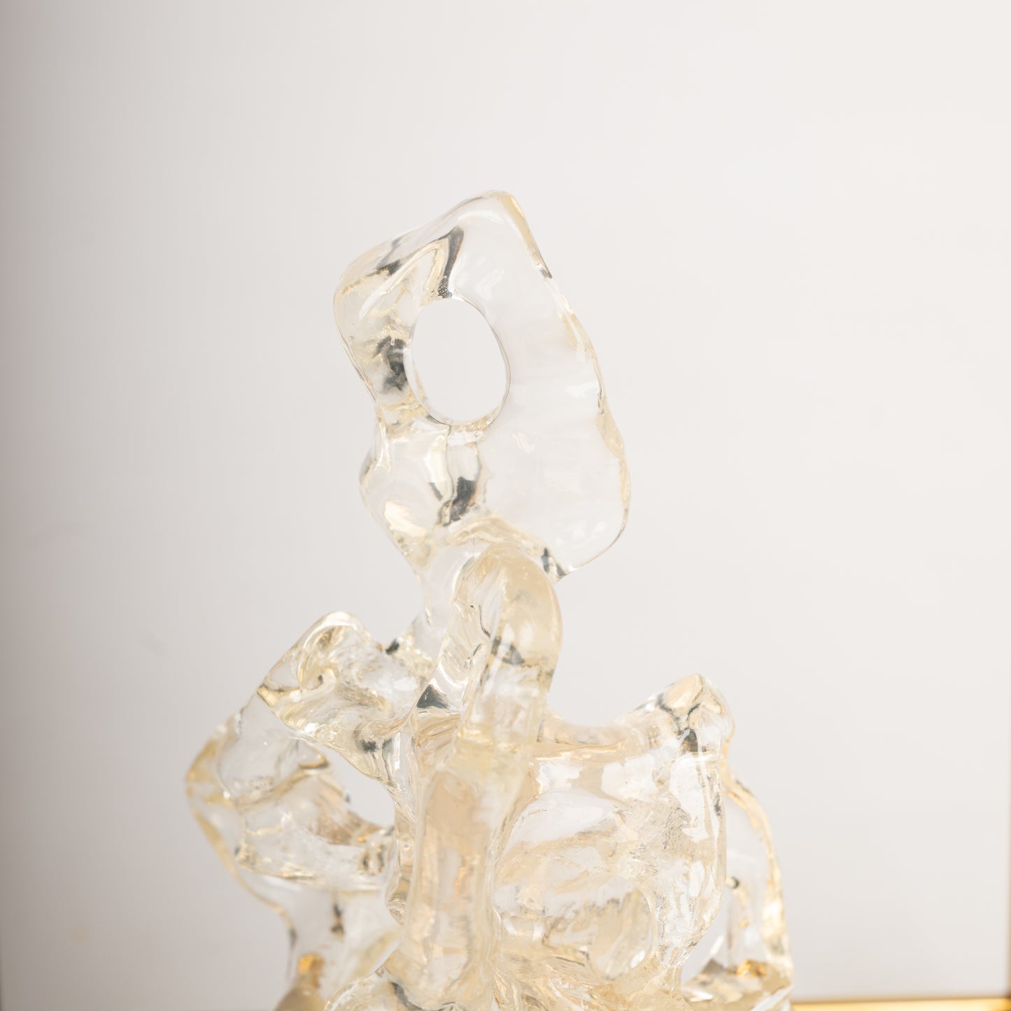 Crystal Harmony – Abstract Glass & Gold Frame Sculpture