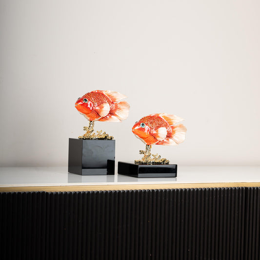 Regal Gold Fish Sculpture Set