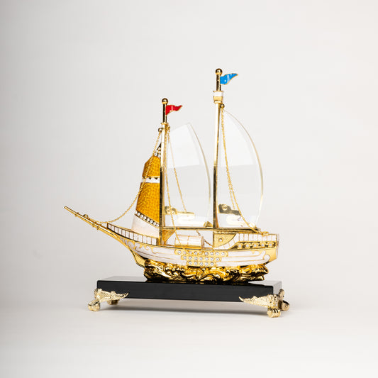 Royal Crystal Sailboat Showpiece