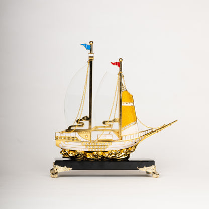 Royal Crystal Sailboat Showpiece