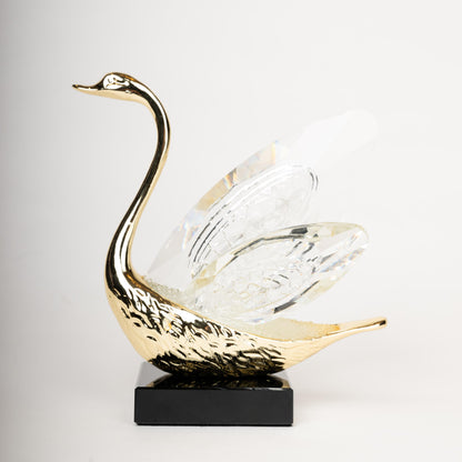 Elegant Crystal Swan Figurine