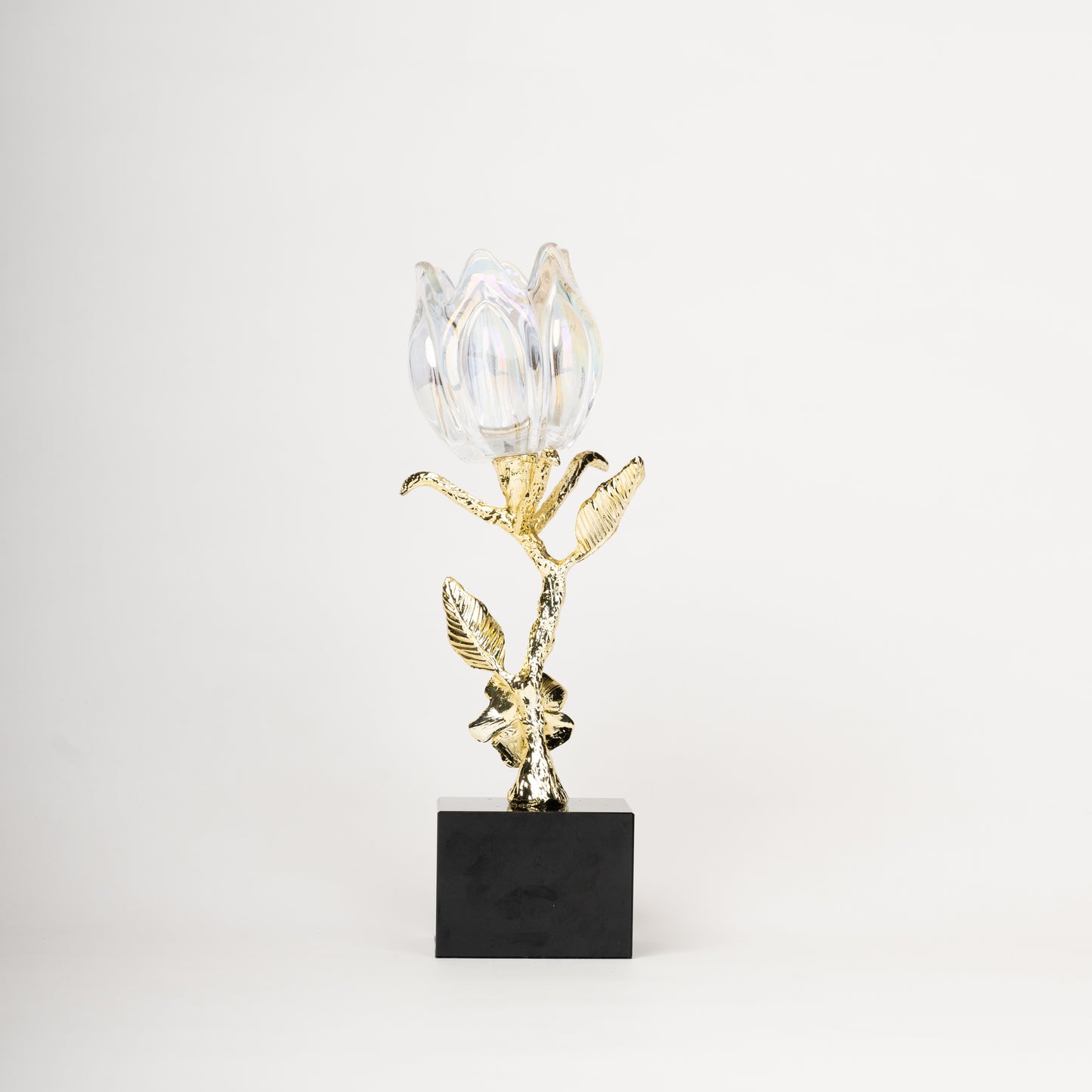 Crystal Bloom Elegance – Gold-Plated Decorative Flower