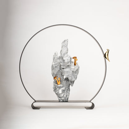 Summit Serenity Metal & Resin Sculpture – Set of 2