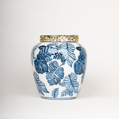 Azure Elegance Ceramic Jars – Set of 2