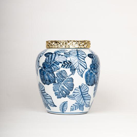 Azure Elegance Ceramic Jars – Set of 2