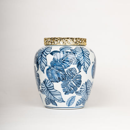Azure Elegance Ceramic Jars – Set of 2