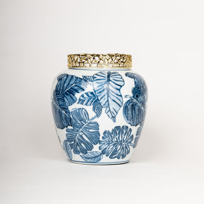 Azure Elegance Ceramic Jars – Set of 2