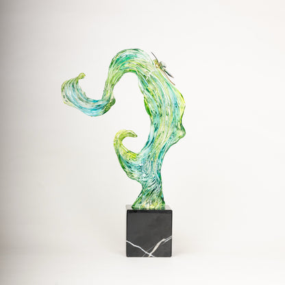 Serene Flow Glass Sculpture – Set of 2