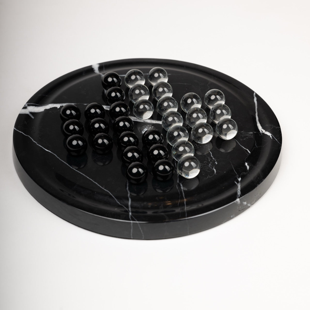 Elegant Black Marble Solitaire Game
