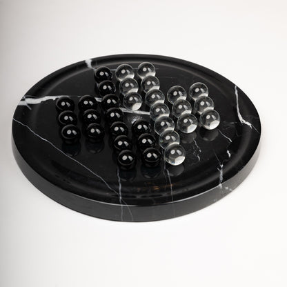 Elegant Black Marble Solitaire Game