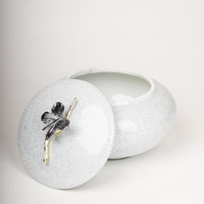 Textured Ceramic Jar Set with Dragonfly Lid