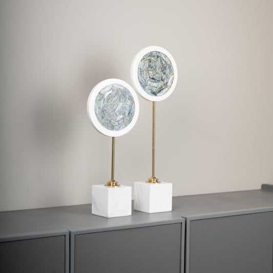 Modern Marble & Gold Accent Sculptures